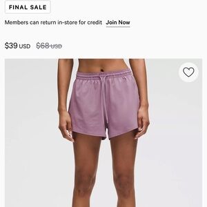 Lululemon Pace Rival Shorts 3”